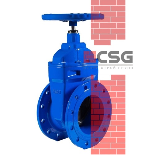 Задвижка шиберная ножевая двусторонняя чугун  со штурвалом Ду400 Ру10 межфл, упл. NBR, Китай, DN 400