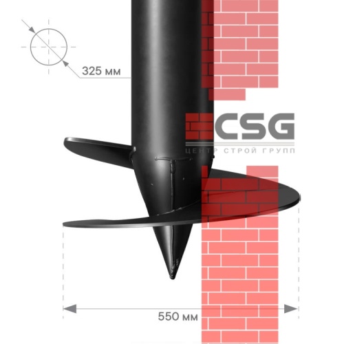 Свая винтовая СВСН-325/550/4500 по выгодным ценам в Мелитополе.